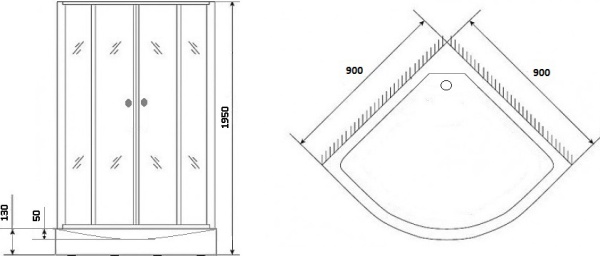 Душевой угол Niagara Eco NG-007-14 90x90 стекла матовые, профиль хром