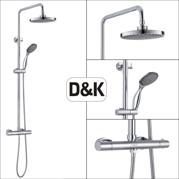 Душевая система со смесителем D&amp;K Bayern.Potsdam DA2123701B10 монтаж настенная с термостатом хром