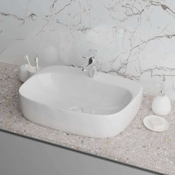 Раковина  прямоугольная Grossman  GR-3027 фаянс цвет белый