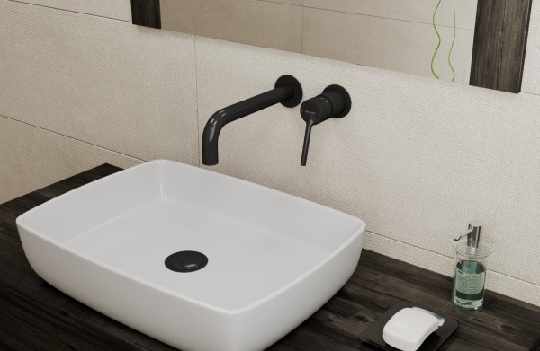 Смеситель для раковины Bravat  P8461217BW-ENG черный