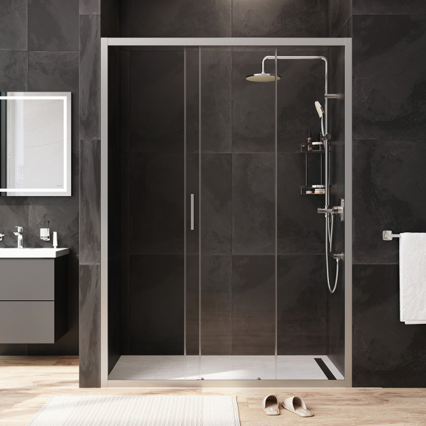 Душевая дверь Am.Pm Gem W90G-140-1-195MT 140 см стекла прозрачные, профиль хром