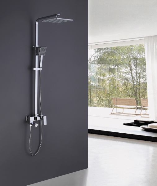 Душевая система со смесителем Abber Daheim AF8216 монтаж настенная без термостата хром