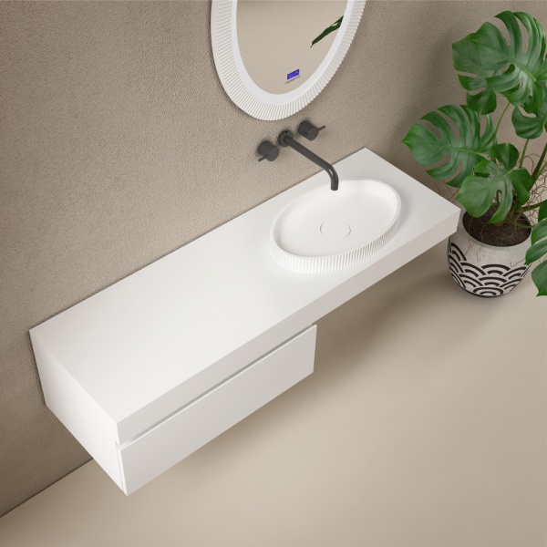 Раковина  овальная Abber STEIN AS2603 искусственный камень цвет белый матовый