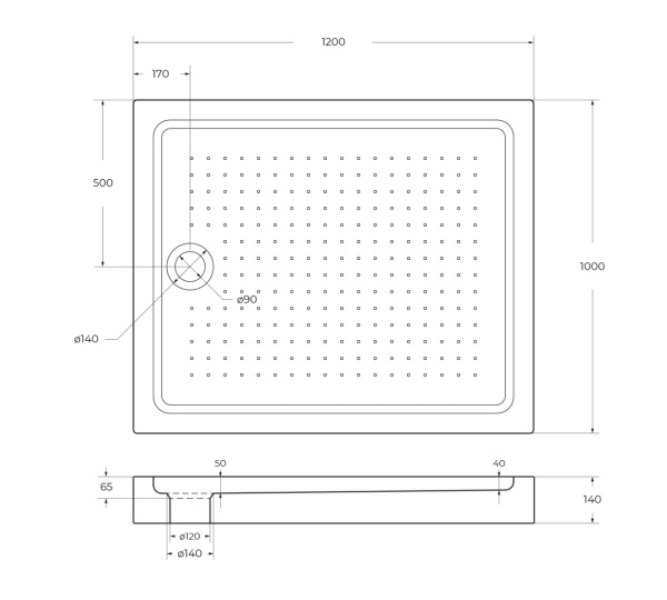 Душевой поддон низкий BelBagno  TRAY-BB-AH-120/100-15-W прямоугольный акрил 120x100 белый