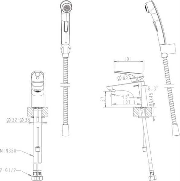 Смеситель для раковины Bravat Drop-D F148162C-1 хром