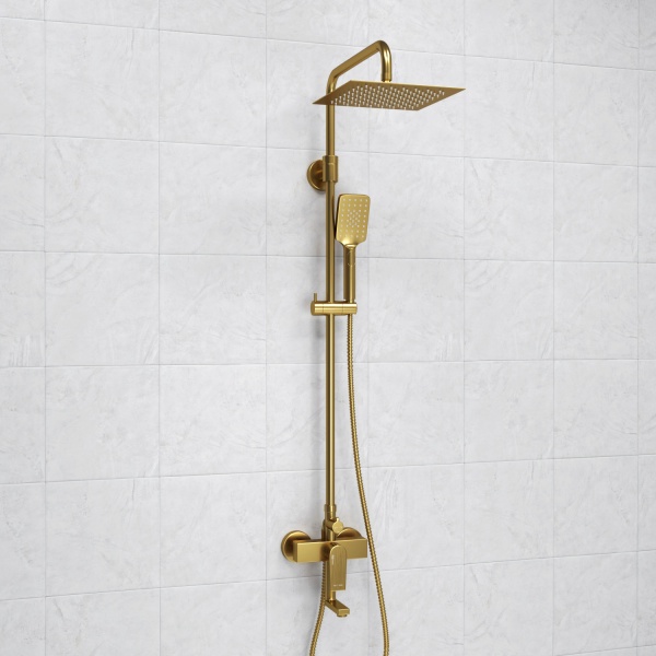Душевая система со смесителем Wasserkraft  A155.198.201.BG монтаж настенная без термостата золото