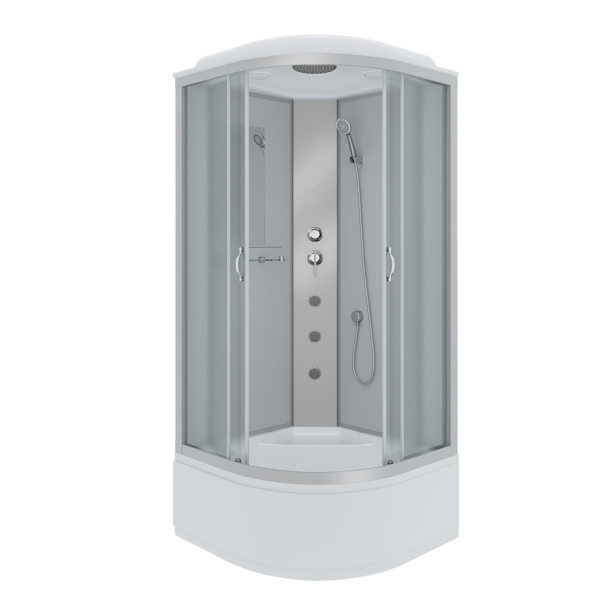 Душевая кабина с крышей Niagara Classic NG-2309-14G четверть круга  100x100 стекла матовые, профиль матовый хром