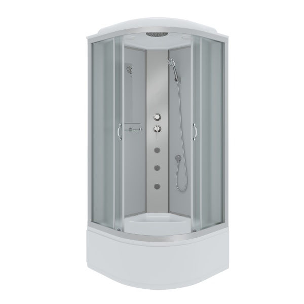 Душевая кабина с крышей Niagara Classic NG-2308-14G четверть круга  90x90 стекла матовые, профиль матовый хром