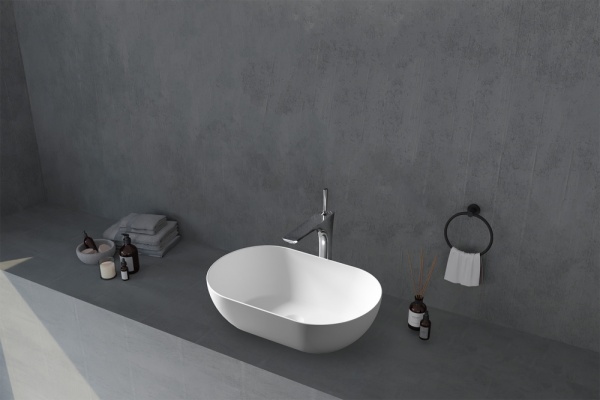 Раковина  овальная Abber STEIN AS2611 искусственный камень цвет белый матовый