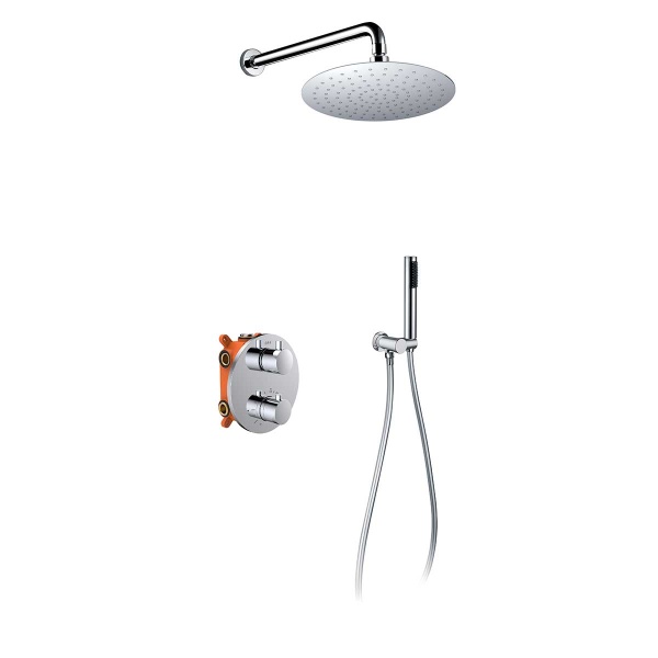 Душевая система со смесителем Vincea  VSFW-101TCH монтаж встраиваемая в стену с термостатом хром