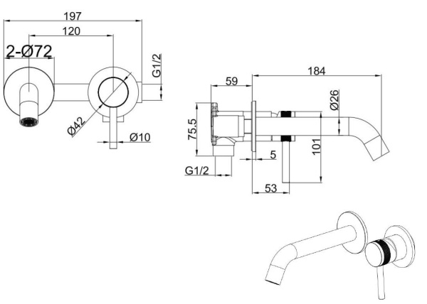 Смеситель для раковины Allen Brau Priority 2.0 5.31030-BN брашированный никель