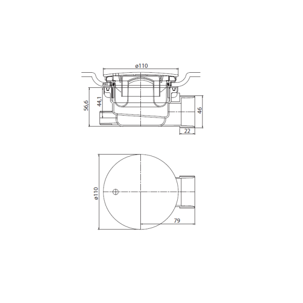 Сифон для душевого поддона Акватек ST-0000088 пластик хром