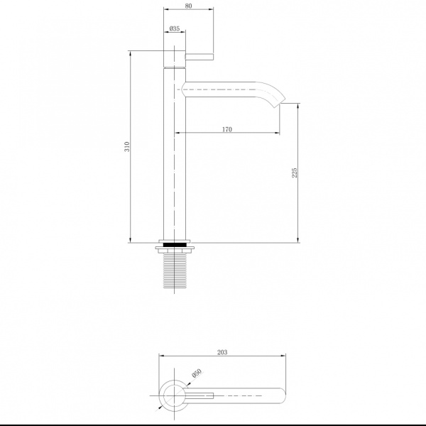 Смеситель для раковины Abber Wasser Kreis AF8111 хром
