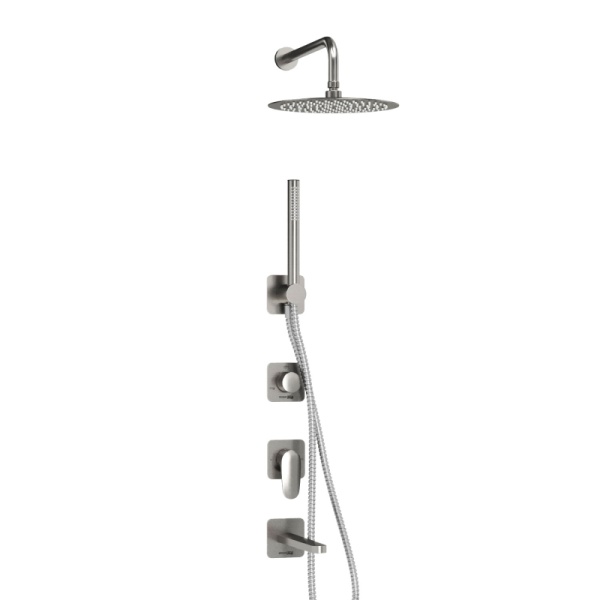 Душевая система со смесителем Wasserkraft Spree 1400 A1451.273.274.097.121.275.100.276 монтаж встраиваемая в стену без термостата никель