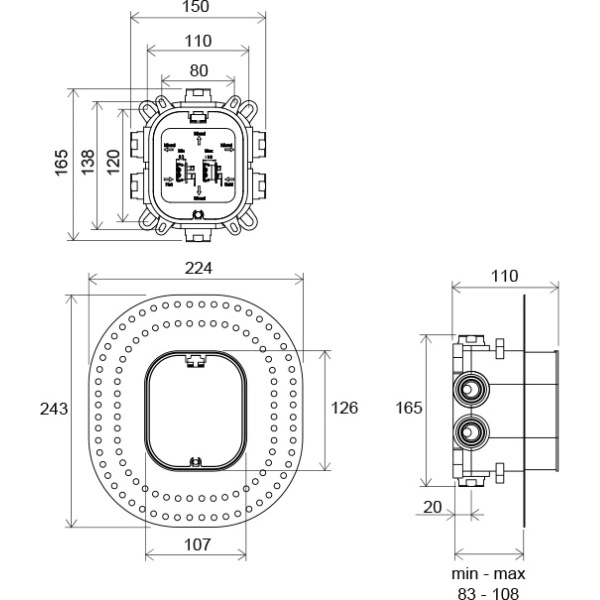 Встраиваемая часть смесителя Ravak R-box X070139  