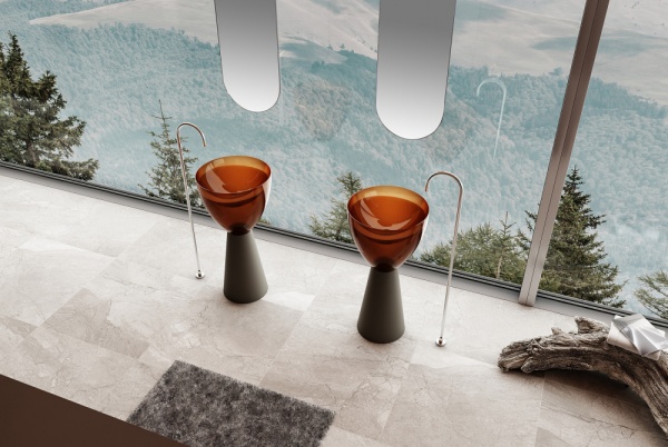 Раковина  круглая Abber Kristall AT2703Black-Opal полиэфирная смола цвет черный-коричневый