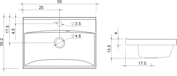 Раковина накладная прямоугольная Aquanet Нота 284237 960 цвет белый