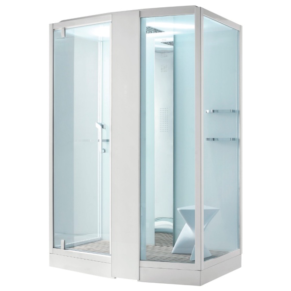 Душевая кабина с крышей Orans Diamond SR-89102RS White прямоугольная  150x100 стекла прозрачные, профиль белый