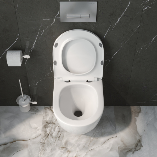 Унитаз подвесной BelBagno Uno BB5177CH-TOR/SC Tornado фаянс белый