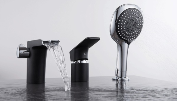 Смеситель для ванны D&K Berlin DA1434215 на борт ванны 
без термостата черный