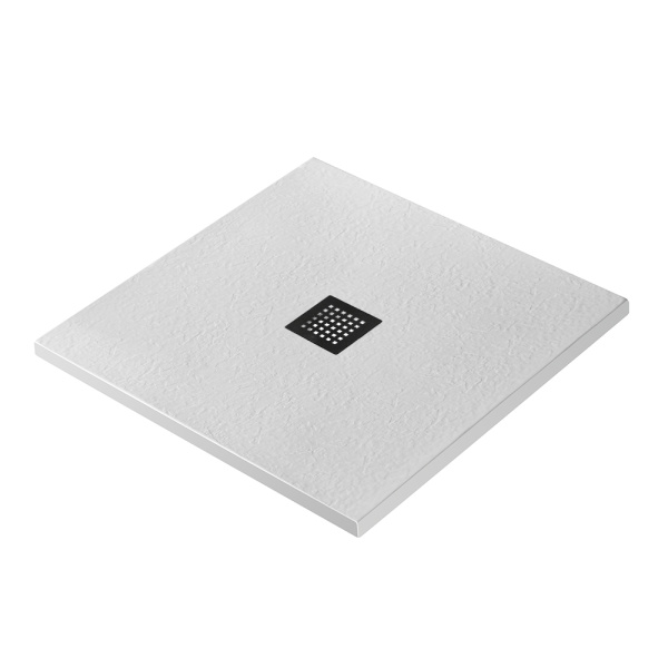 Душевой поддон низкий BelBagno Uno TRAY-MR-UNO-A-90-35-W-NO квадратный литьевой мрамор 90x90 белый