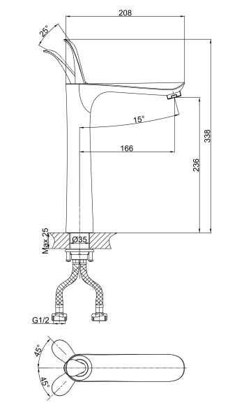 Смеситель для раковины D&amp;K Venice.Baciano DA1032041 хром