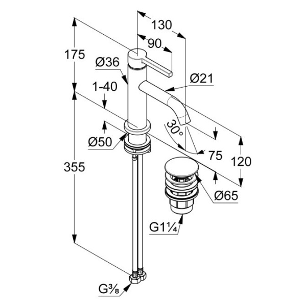 Смеситель для раковины Kludi Nova Fonte 202660515 хром