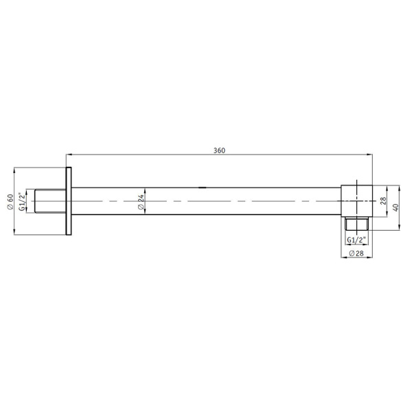 Держатель верхнего душа RGW Shower Panels 21140421-04 черный 