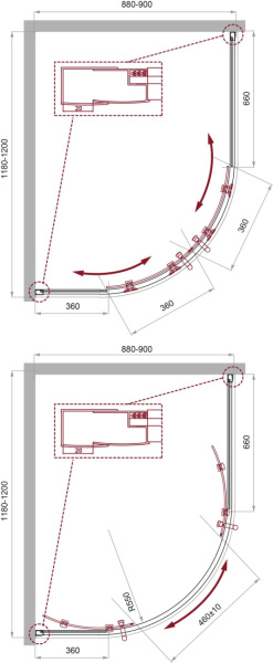 Душевой угол BelBagno Uno UNO-195-RH-2-120/90-C-Cr ассиметричный 120x90 стекла прозрачные, профиль хром
