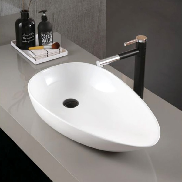 Раковина  овальная Abber Bequem AC2117MW фаянс цвет белый матовый