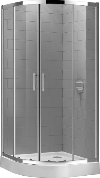 Душевой угол Cezares Eco ECO-O-R-2-80-C-Cr четверть круга  стекла , профиль 