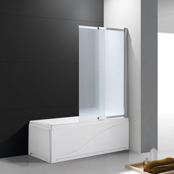 Шторка для ванны распашная раздвижная  Cezares Slider SLIDER-VF-11-100/150-P-Cr 100 см, стекла рифленые, профиль хром