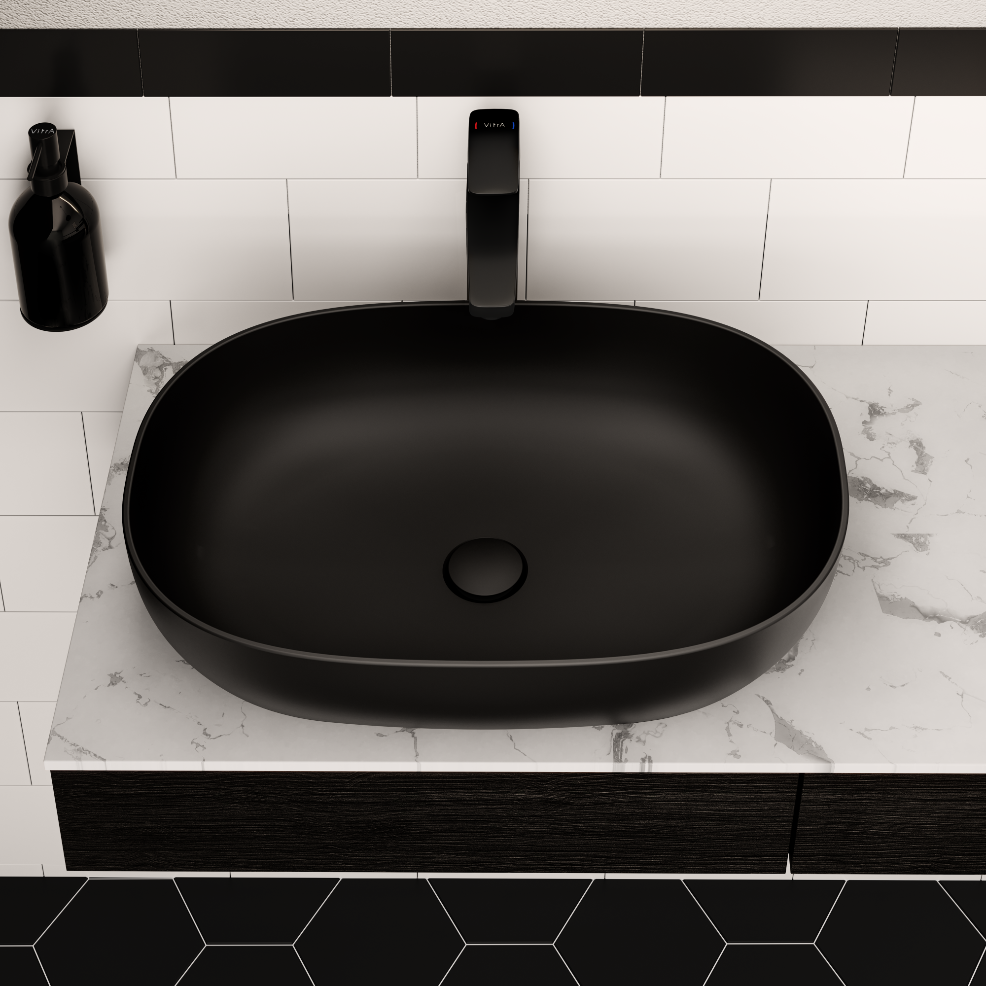 Смеситель для раковины VitrA Root Square A4273336EXP матовый черный