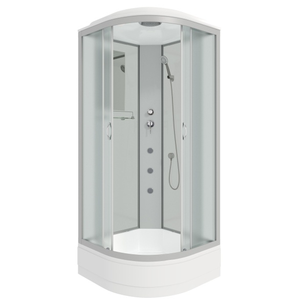 Душевая кабина с крышей Niagara Classic NG-3301-14G четверть круга  90x90 стекла матовые, профиль матовый хром
