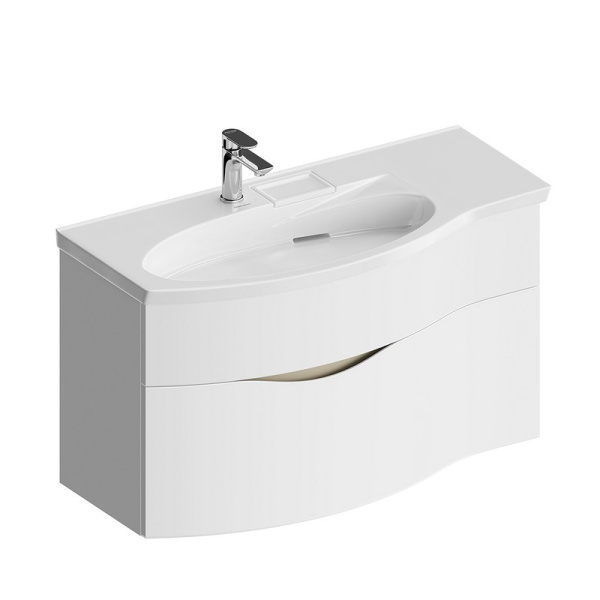 Тумба под раковину подвесная Kerama Marazzi Riva RV.100Lh/WHT.M 100 см  2 ящика цвет белая матовая 