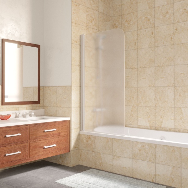 Шторка для ванны Vegas Glass EV Lux EV LUX 75 01 10 L 75 см, стекла матовые, профиль белый