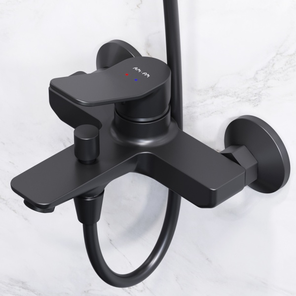 Душевая система со смесителем Am.Pm X-Joy F42885A14 монтаж настенная без термостата черный