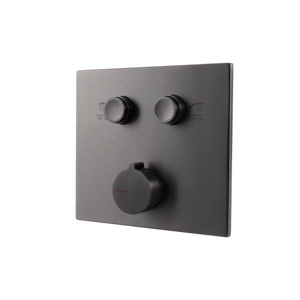 Душевая система со смесителем Vincea  VSFW-4211GM монтаж встраиваемая в стену без термостата вороненая сталь