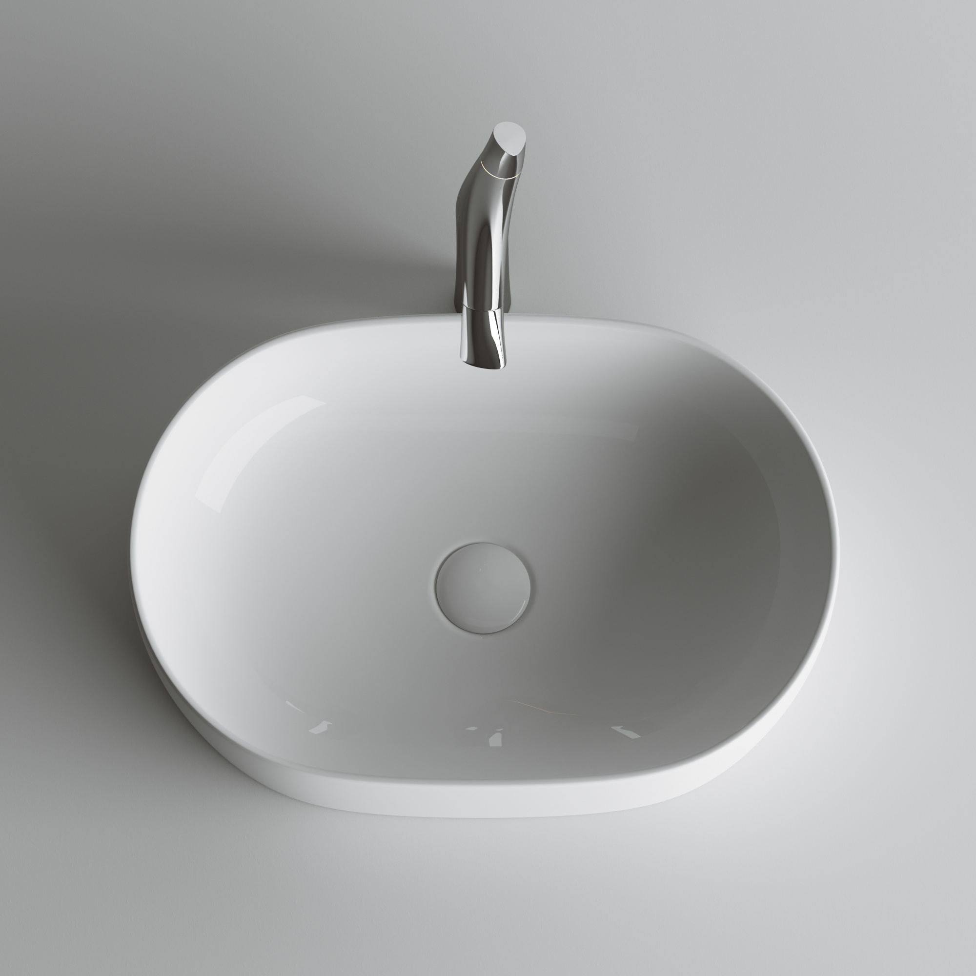 Раковина накладная овальная Ceramica Nova Element CN6047 фарфор цвет белый