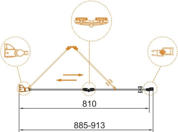 Душевая дверь Cezares Eco ECO-O-BS-12-90-C-Cr 91 см стекла прозрачные, профиль хром