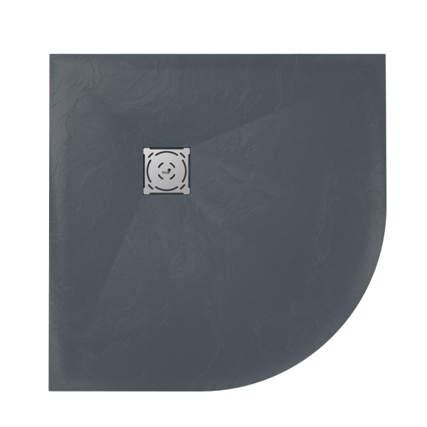 Душевой поддон низкий RGW  16153099-02 четверть круга литьевой мрамор 90x90 графит