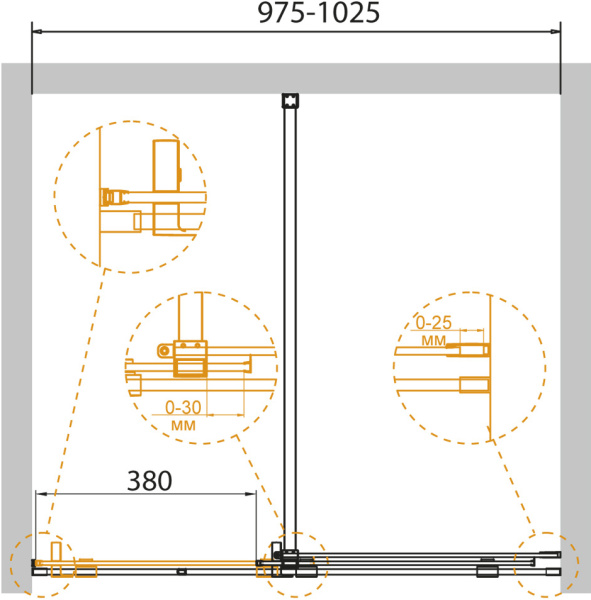 Душевая дверь Cezares Stream STREAM-BF-1-100-C-Cr 102.5 см стекла прозрачные, профиль хром