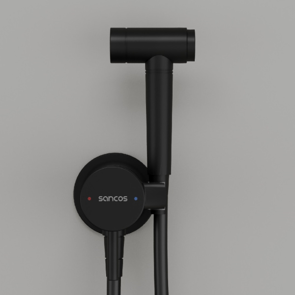 Гигиенический душ Sancos Atom SC2001MB встраиваемый в стену черный матовый