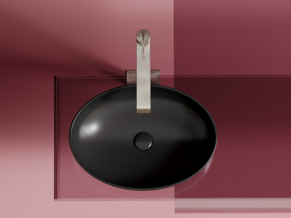 Раковина накладная овальная Ceramica Nova Element CN6056MB фарфор цвет черный матовый