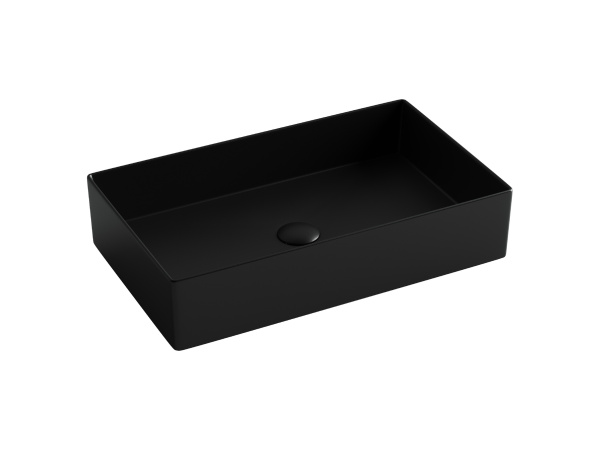 Раковина накладная прямоугольная Ceramica Nova Element CN6070MB фарфор цвет черный матовый