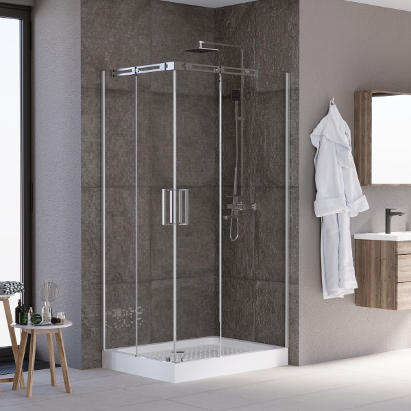 Душевой угол Grossman Galaxy GR-3120R прямоугольная  стекла прозрачные, профиль хром