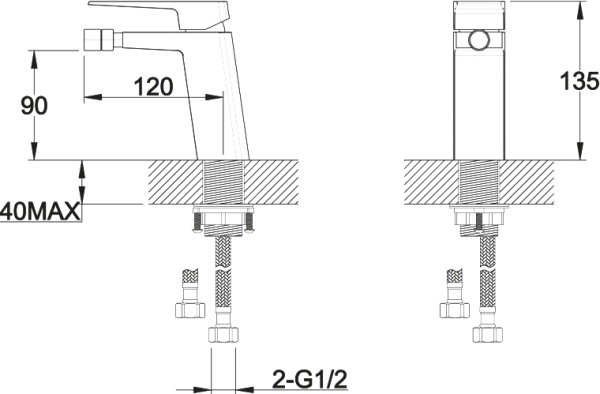 Смеситель для биде BelBagno Arlie ARL-BD-CRM латунь хром