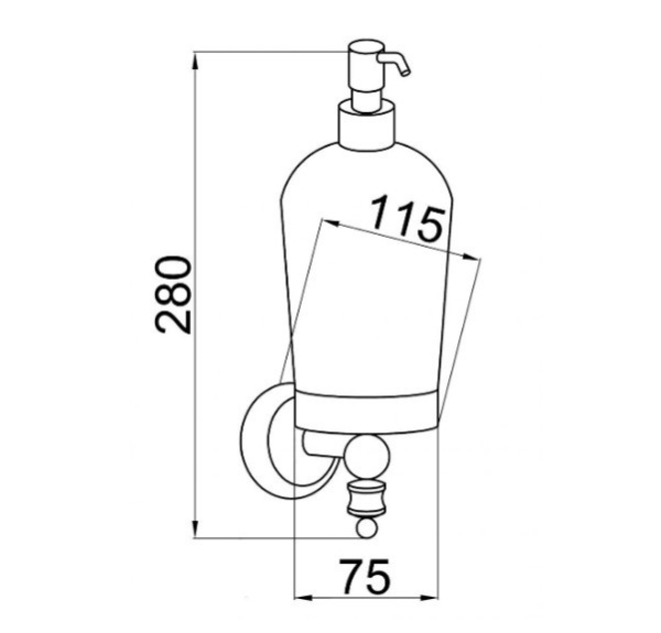 Диспенсер для мыла Boheme Palazzo 10167 настенный Gold