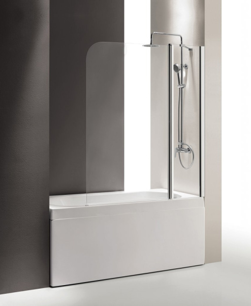 Шторка для ванны распашная  Cezares Eco ECO-O-V-11-120/140-P-Cr-R 120 см, стекла рифленые, профиль хром