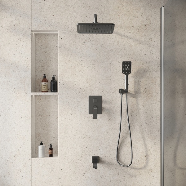Душевая система со смесителем Grossman Classic 501.K35.04.420 монтаж встраиваемая  в стену без термостата графит